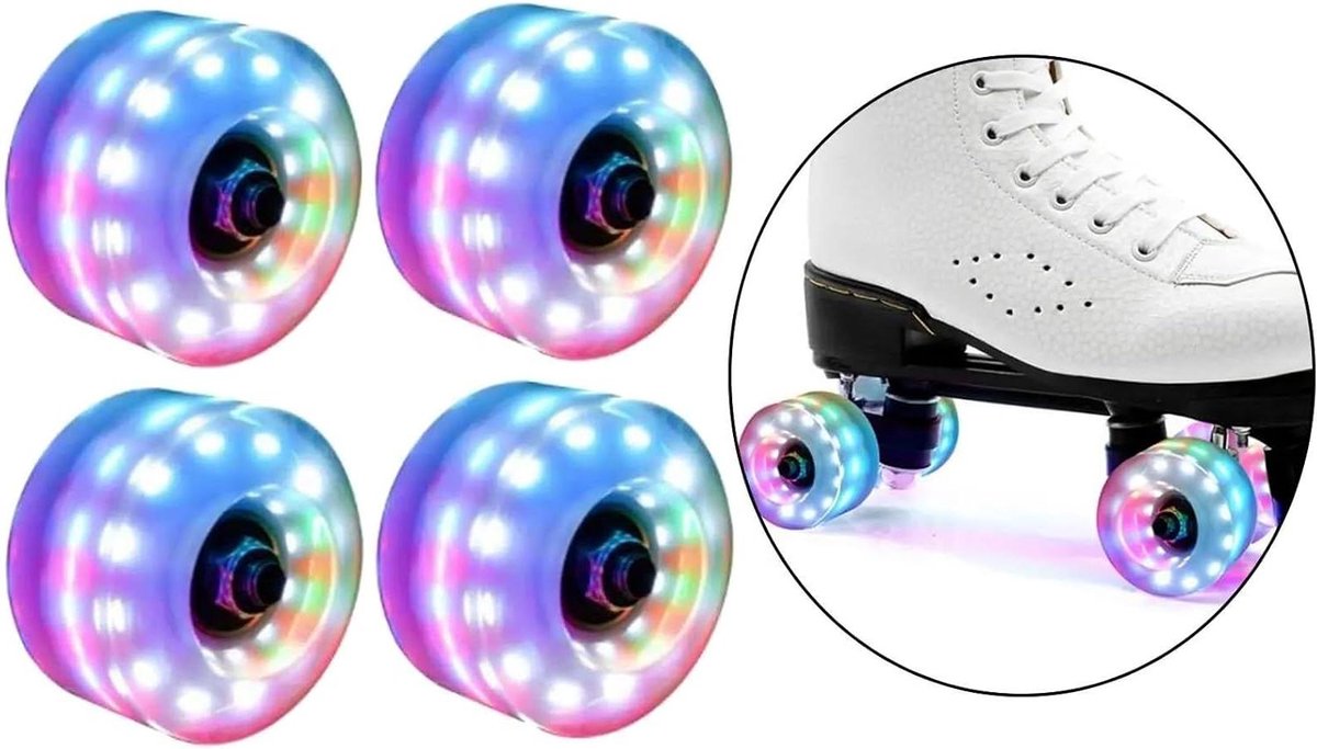 Rolschaats Wielen Lichtgevende Wielen Avond Skaten Schokabsorberend Ontwerp 58mm x 32mm Kleurrijk
