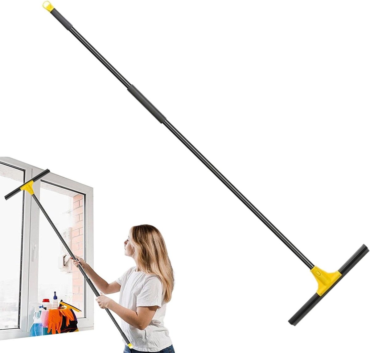 Vloerwisser Ramenwasser - Ruitenreiniger - Huishoudelijk schoonmaken - Telescopisch en demontabel - 45x150x3cm - Niet gespecificeerd