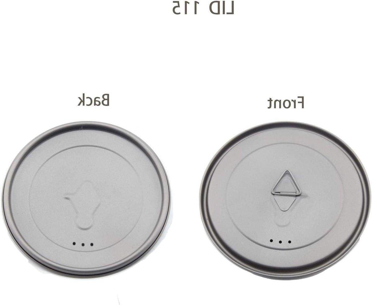 Titanium Deksel - Pot Deksel - Outdoor Koken - Lichtgewicht Materiaal - 115 mm Diameter - Grijs