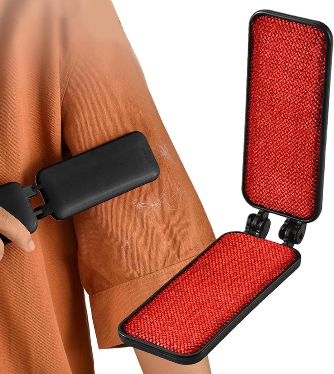 Pluisroller Kleding - Dierenhaarborstel - Textiel Reinigen - Herbruikbaar Opvouwbaar - 45g Lichtgewicht - Zwart