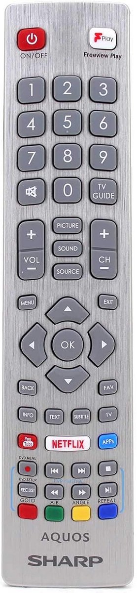 Universele Afstandsbediening voor Sharp Aquos Televisies met Netflix en YouTube Knoppen
