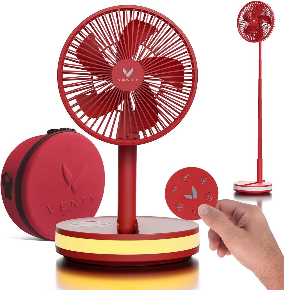 Draagbare Oplaadbare Vouwventilator met Afstandsbediening en Verlichting