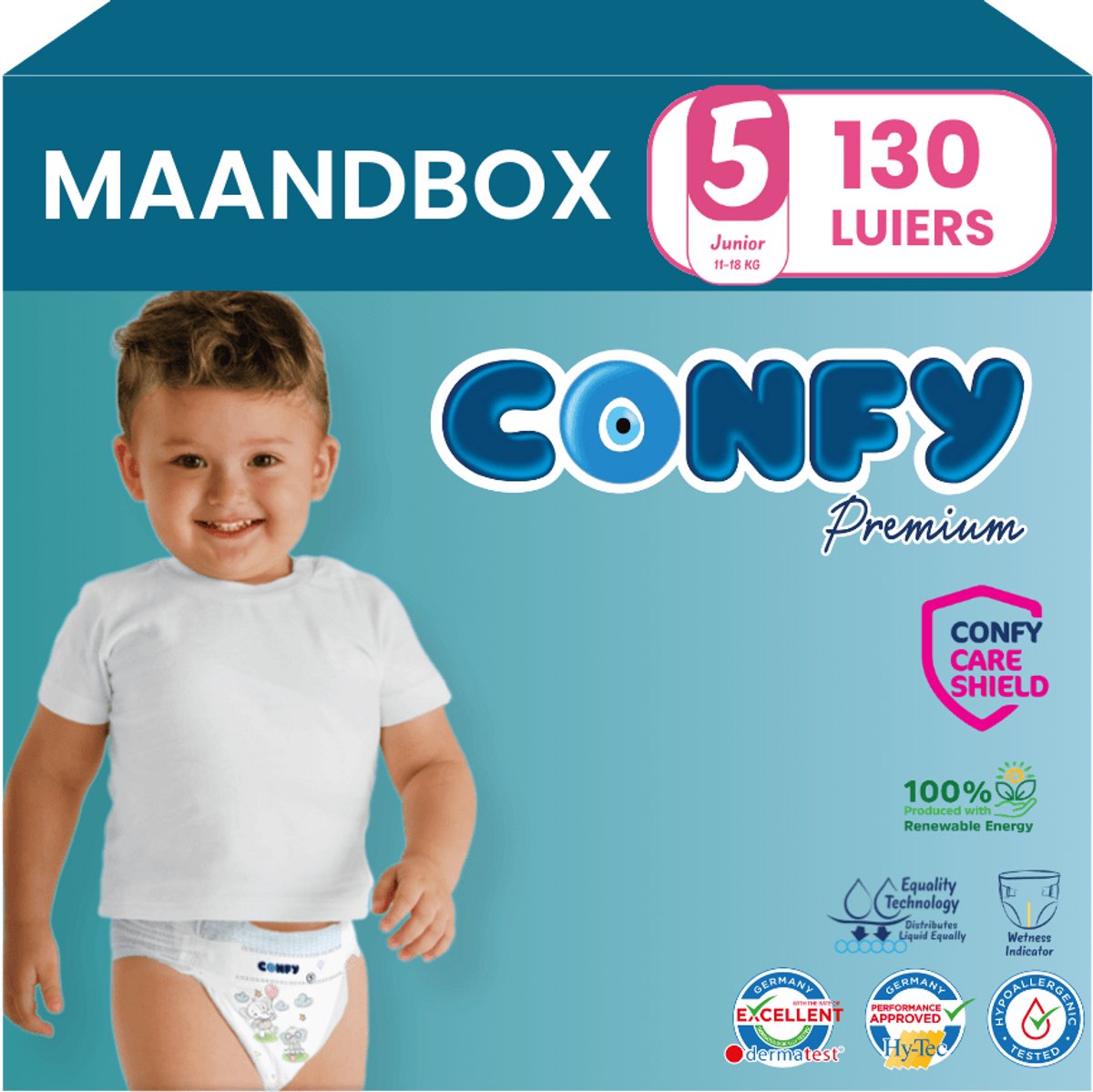 Confy Premium luiers maat 5 | 130 stuks