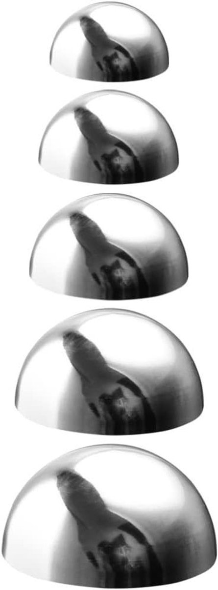 5 Stuks Rvs Holle Tuinballen - Decoratieve Metalen Ballen voor Tuin en Vijver, Spiegels voor Buitenruimte en Landschapsdecoratie