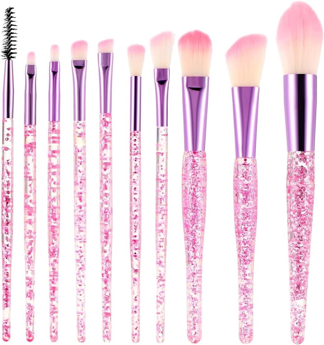 Complete Set van 10 Professionele Make-upkwasten voor Foundation, Poeder, Blush en Oogschaduw