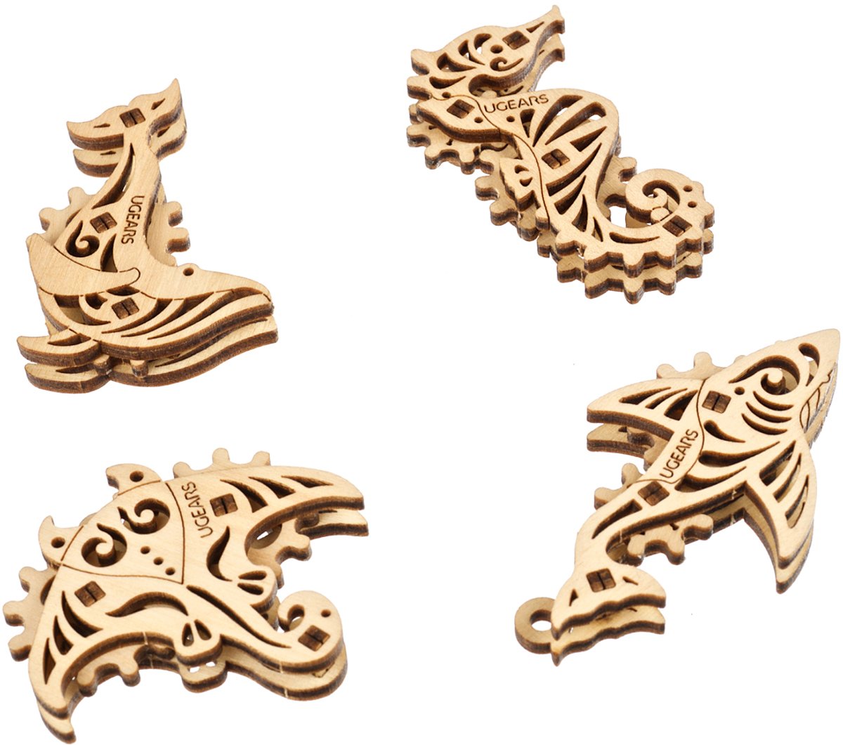 UGEARS 3D Modelbouw - U-Fidget - Pacific Ocean - Mechanisch Bouwpakket Hout - Educatief Speelgoed — afbeelding 6