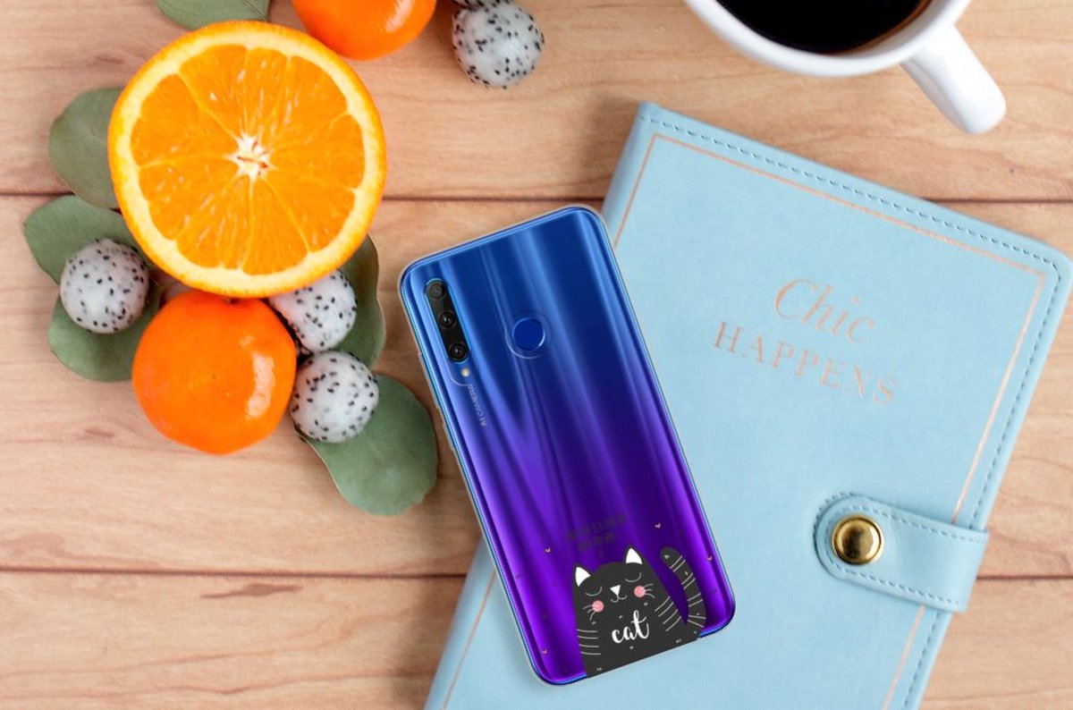 Honor 20 Lite Telefoonhoesje met Naam Cat Good Day