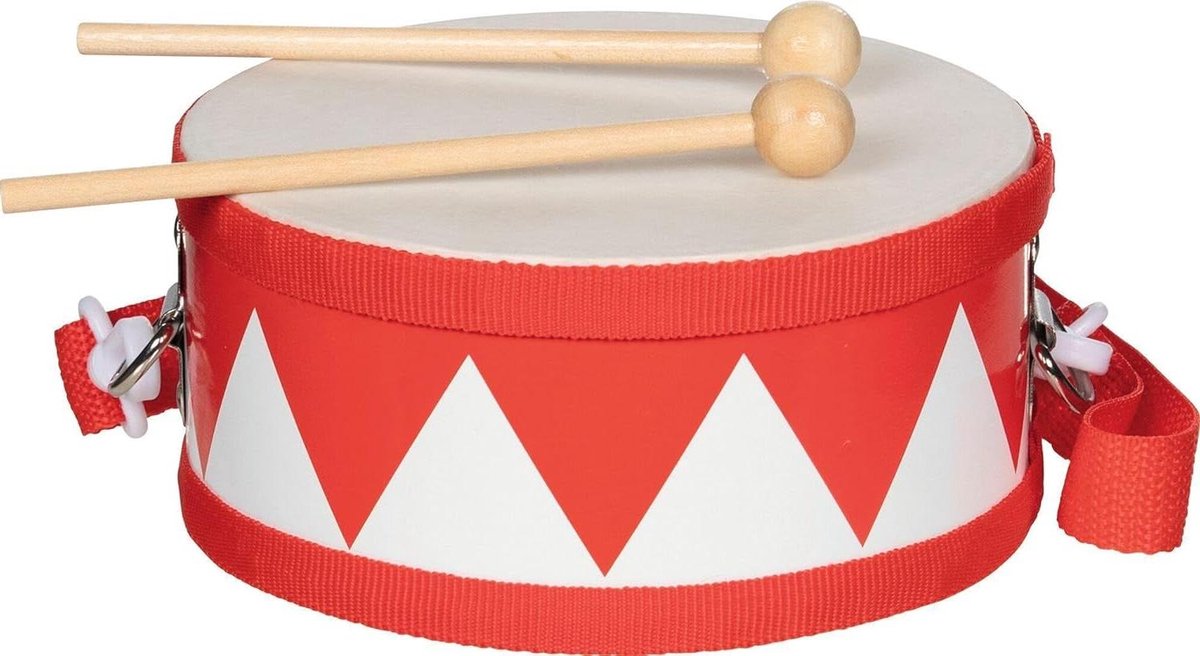 Kindertrommel - Handtrommel - Muziek Maken - Inclusief Schouderriem - 15 cm Diameter - Rood
