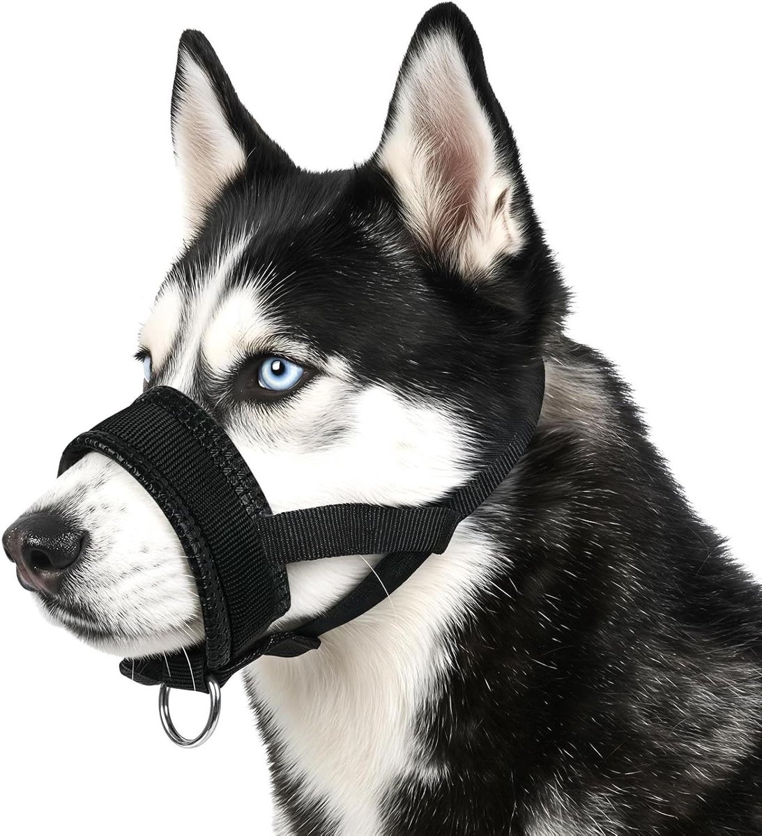 Hondenmuilkorf - Hondenmasker - Veiligheid Buiten - Zacht Ademend Nylon - Verstelbaar - Zwart