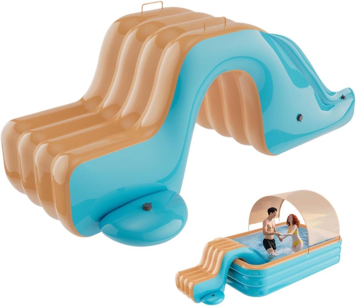 Opblaasbare Waterglijbaan - Water Speelgoed - Buiten Spelen - Veilige Gladde Randen - 175x105x75cm - Oranje