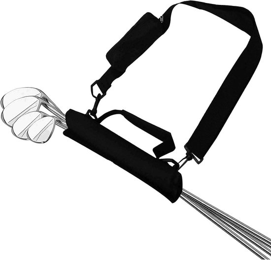 Dailygoods- Golfclub Tas Verstelbare Riem - Draagtas - Lichtgewicht - Nylon - 3-4 Golfclubs - Zwart - Duurzaam - Golf Tas van Dailygoods — afbeelding 3