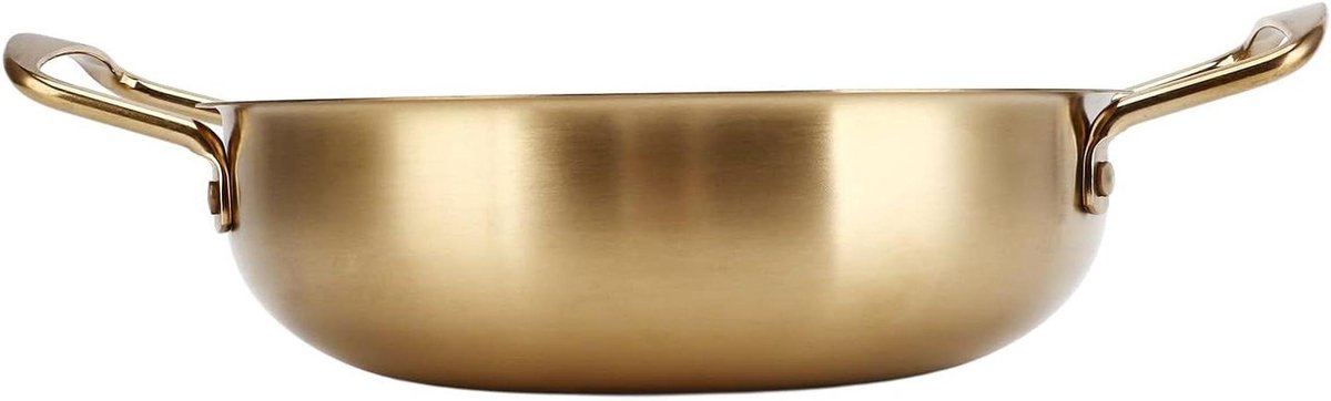 Kookpan - Noodle pan - Snelle maaltijden - Gelijkmatige warmte - 18cm diameter - Goud