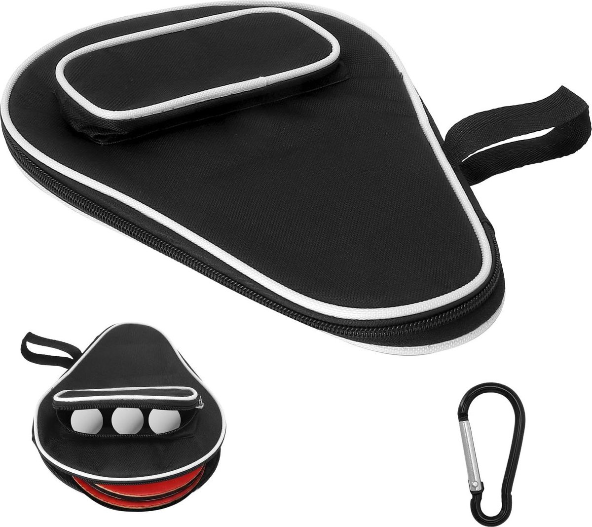 Tafeltennis Tas - Racket Hoes - Sport Training - Waterafstotend Materiaal - Voor 2 Rackets - Zwart