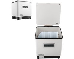 Mini Vaatwasser - Compacte Afwasser - Snel Servies Wassen - 360 Graden Sproeiarm - 6 Servies Sets - Wit Zwart