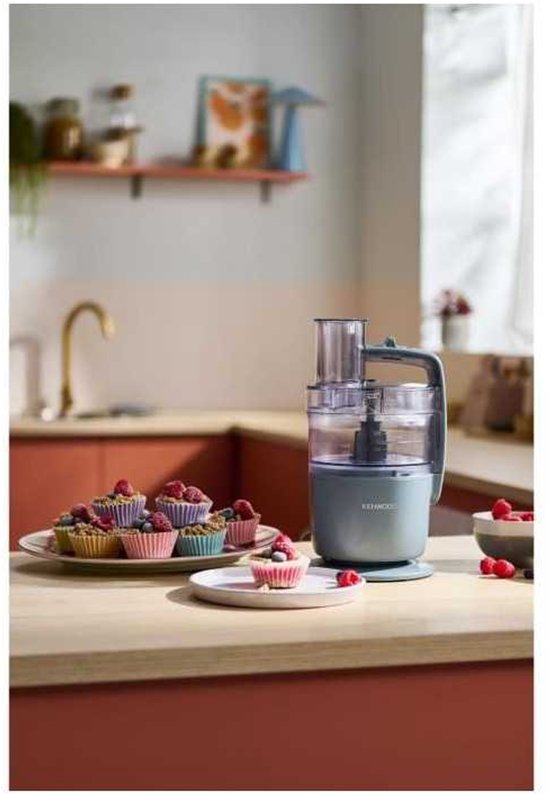 Kenwood MultiPro Go FDP22.130GY - Foodprocessors - Blauw - - Snijd/Rasp direct op je bord - Opbergen in je keukenlade - Veelzijdig: hakken, snijden, raspen - Vaatwasser bestendige accessoires - [onderdeel GO collectie] van Kenwood — afbeelding 5