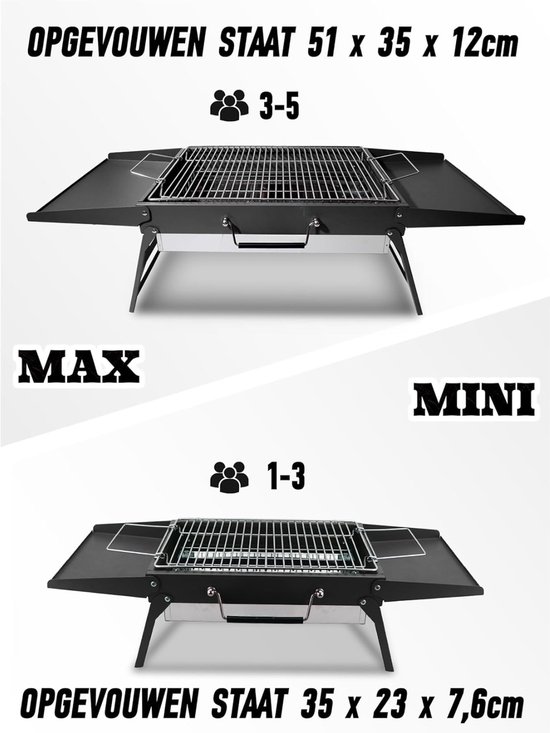 Florixa® Tafel Bbq Houtskool - Weber Bbq -Boretti Bbq - Houtskool - Zwart - 23cm x 35cm x 8cm van florixa — afbeelding 2