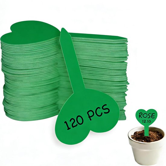 120 stuks - Plantenlabel - Plantenstekers - Groente labels - Plastic plantenlabels voor buiten - Zaailinglabel - Waterdichte tuinmarkeringen voor planten - groene plantenlabels - tuinbenodigdheden - voor tuin, bloemen, groenten - 4.8*8.5 cm - groen