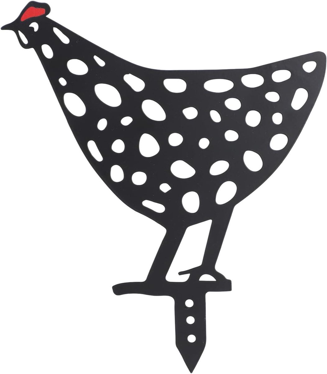 Kippen Tuinsteker - Decoratieve Stok - Tuin Verfraaien - Handgemaakt Ijzer - 35 cm - Type B