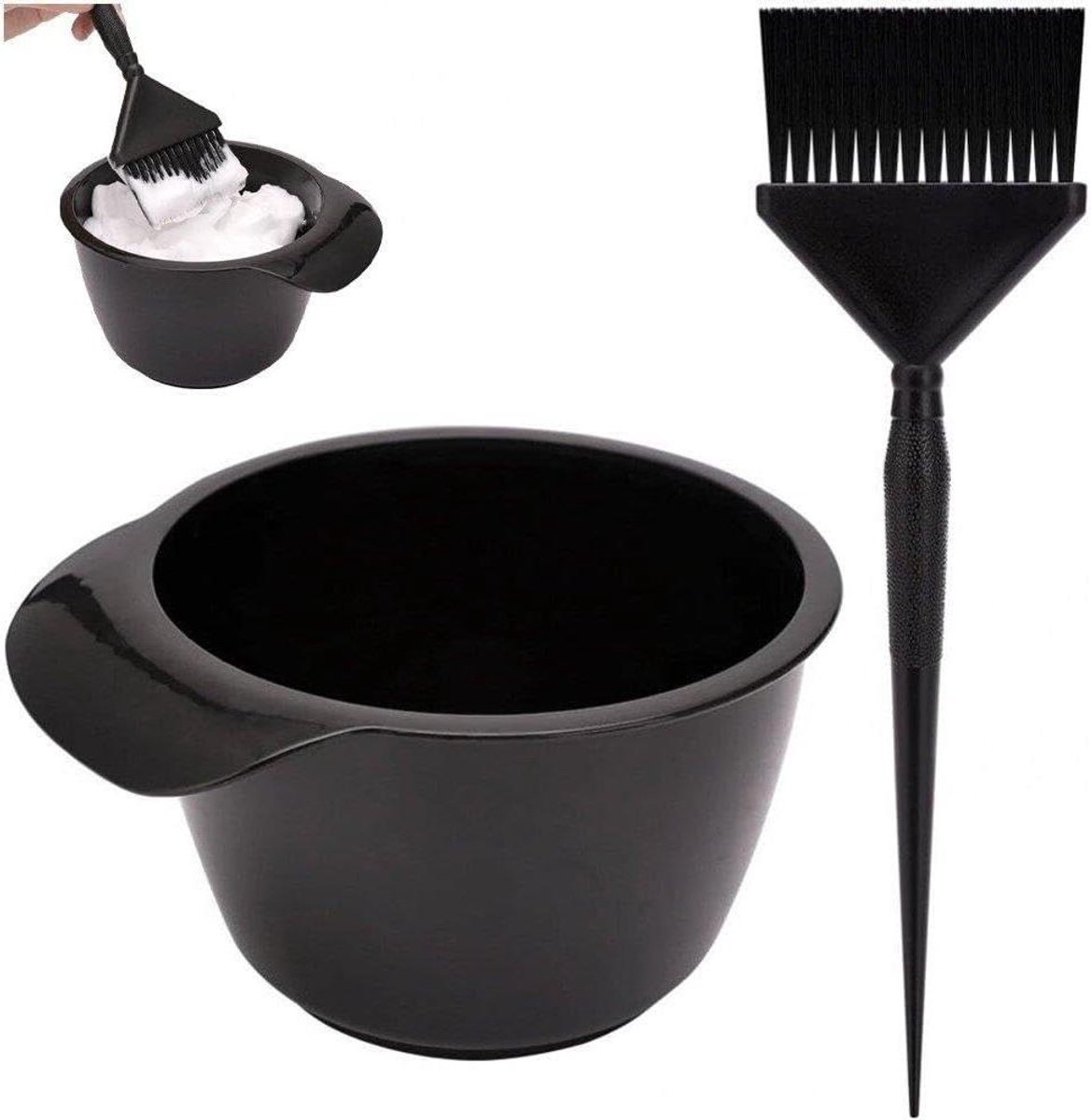 Haarverf Set - Kleur Kom - Salon Kapper - Professionele Kwaliteit - 2 Delen - Zwart