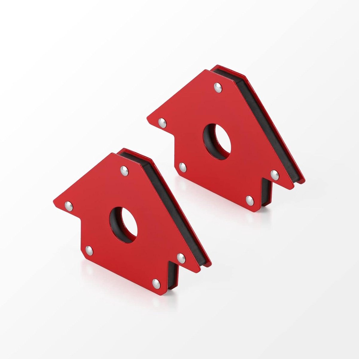 Lasmagneet Hoek - Lashulp Pijl - Metaal Bewerken - Schakelbaar 45 90 135 - 2 Stuks 11 KG - Rood