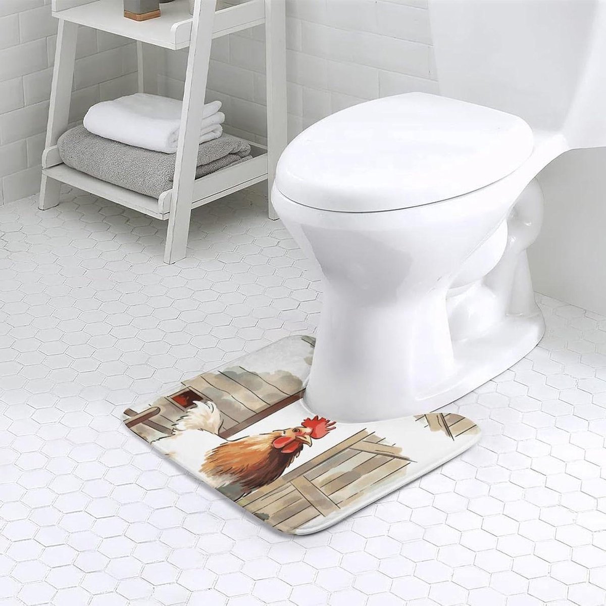 U-vormig tapijt - Badmat toilet - Voeten warm houden - Snel absorberend - 41 x 51 cm - Sti