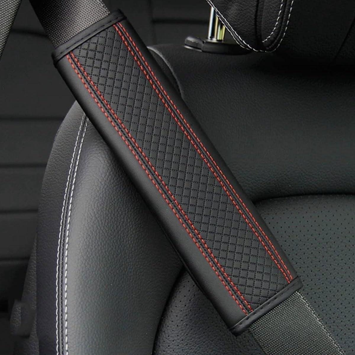 Autogordelkussens - Veiligheidsgordelhoezen - Comfortabel Rijden - Zachte Demping - 2 stuks - Zwart Rood
