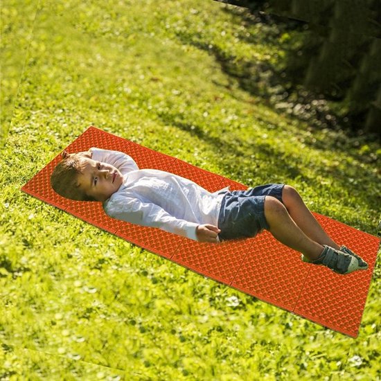 Kampeer Mat - Slaapmat Buiten - Outdoor Slapen - Dubbelzijdige Isolatie - 190x61x2 cm - Zilver Oranje — afbeelding 3