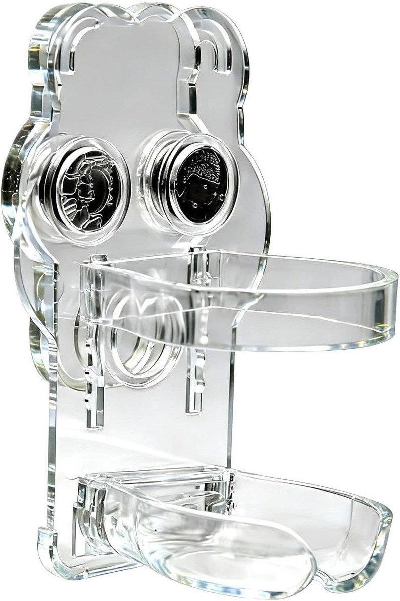Voerbakset Hamster - Drinkdispenser Knaagdier - Dieren Verzorgen - Magnetisch Systeem - 13x8x8 cm - Transparant