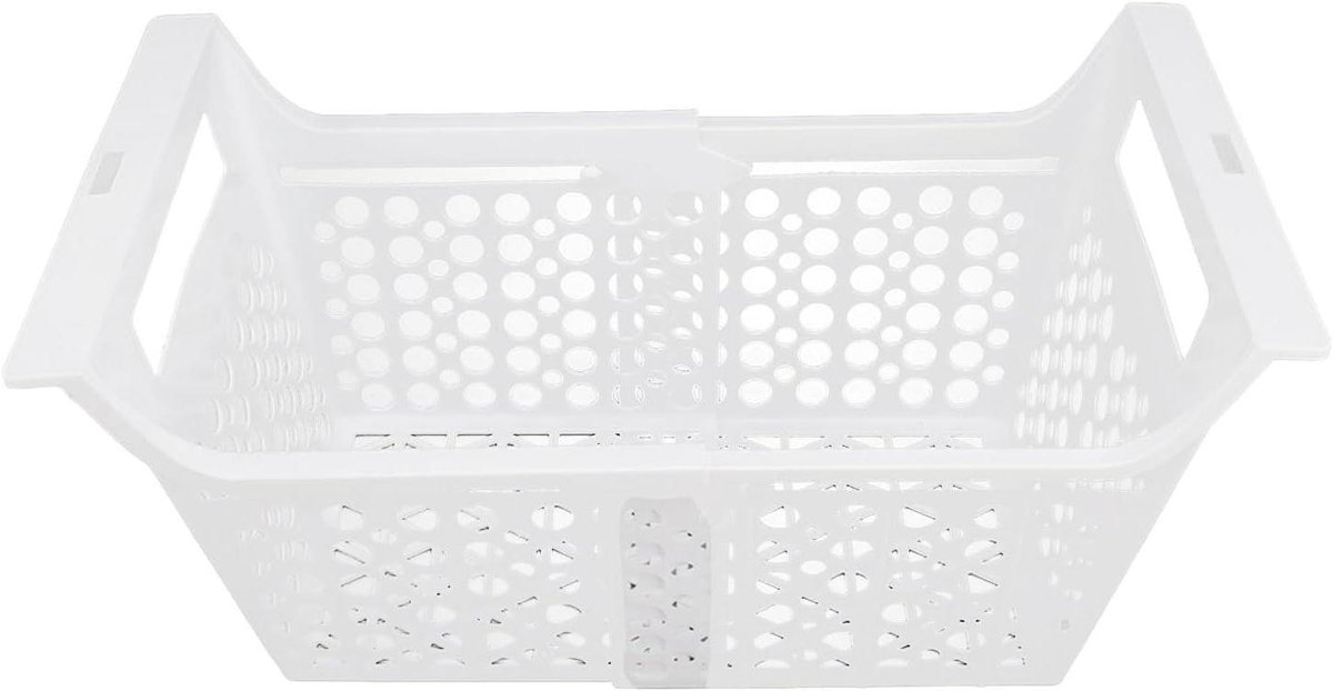Diepvriesmand Organizer - Vriesbak Verstelbaar - Keuken Opbergen - Uitbreidbaar Ontwerp - 40 x 28 x 26 cm - Wit