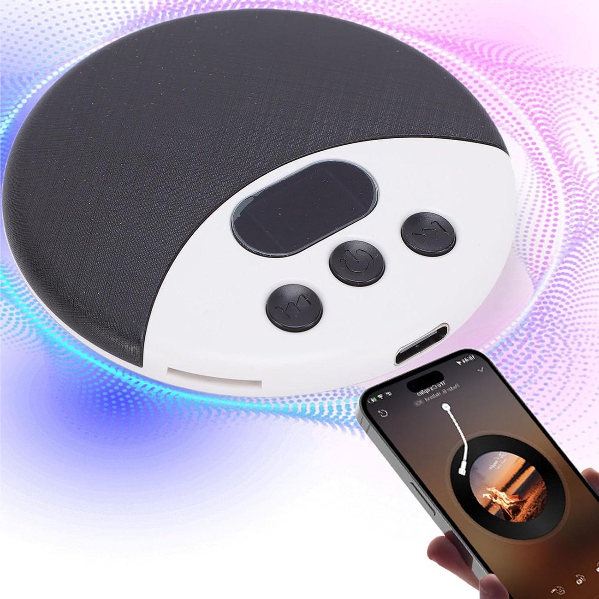 Kussenluidspreker Bluetooth - Onder-kussen speaker - Ontspannen inslapen - Plat en comfortabel ontwerp - 68x68x13mm - Zwart