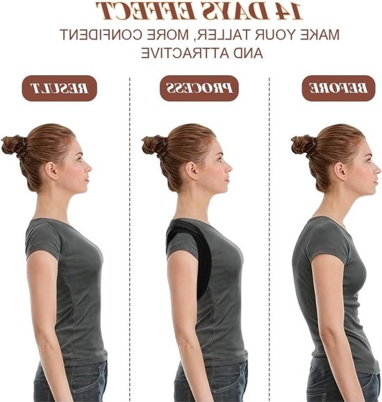 Posture Corrector voor Mannen en Vrouwen, Verstelbare Schouderbanden voor een Rechte Houding en Rugsteun — afbeelding 4