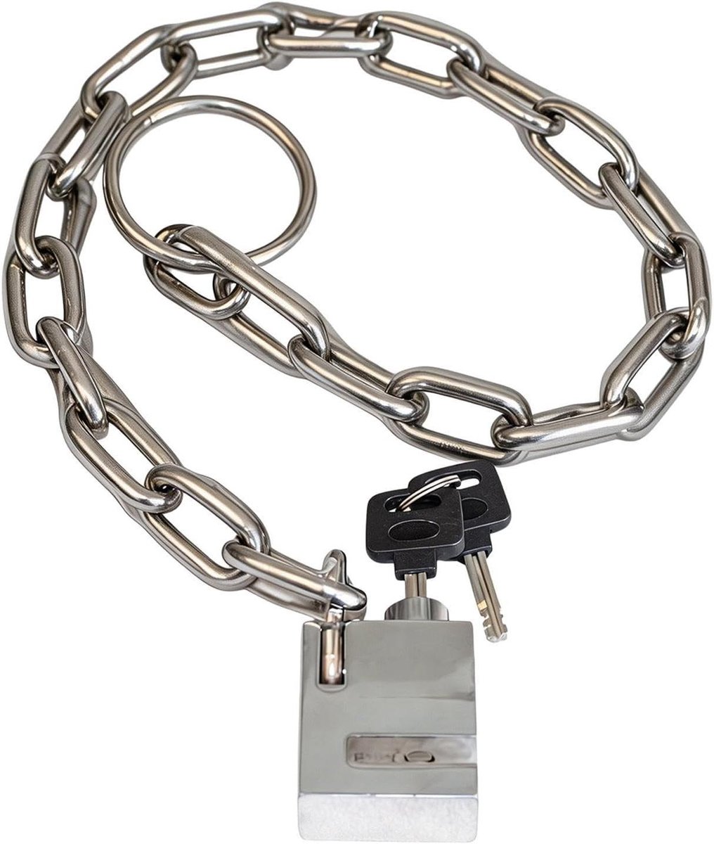 Fietsslot Ketting - Roestvrij Staal - Beveiliging Buiten - Sabotagebestendig Mechanisme - 80 cm Lengte - Zwart