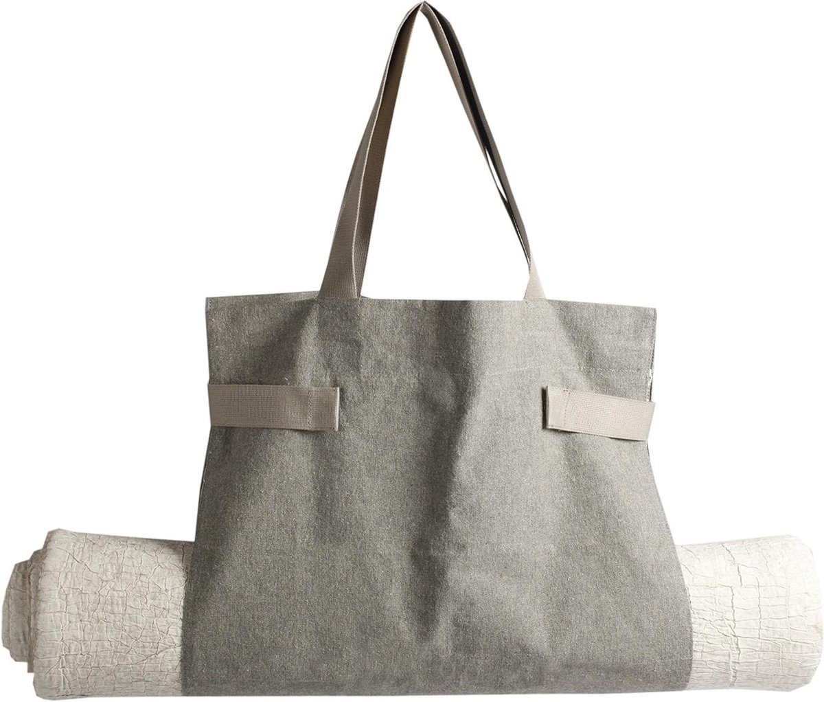 Yogamat Tas - Draagtas Mat - Sporten Buiten - Handgemaakt - 46x42 cm - Beige