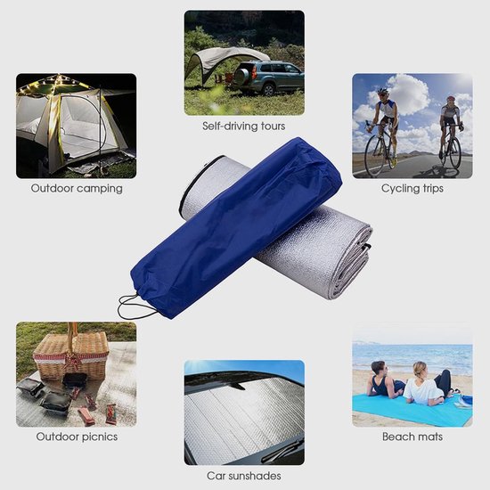 Kampeermat - Luchtbed Opblaasbaar - Comfortabel Slapen - Waterdicht Vochtbestendig - 2 Meter - Zilver — afbeelding 2