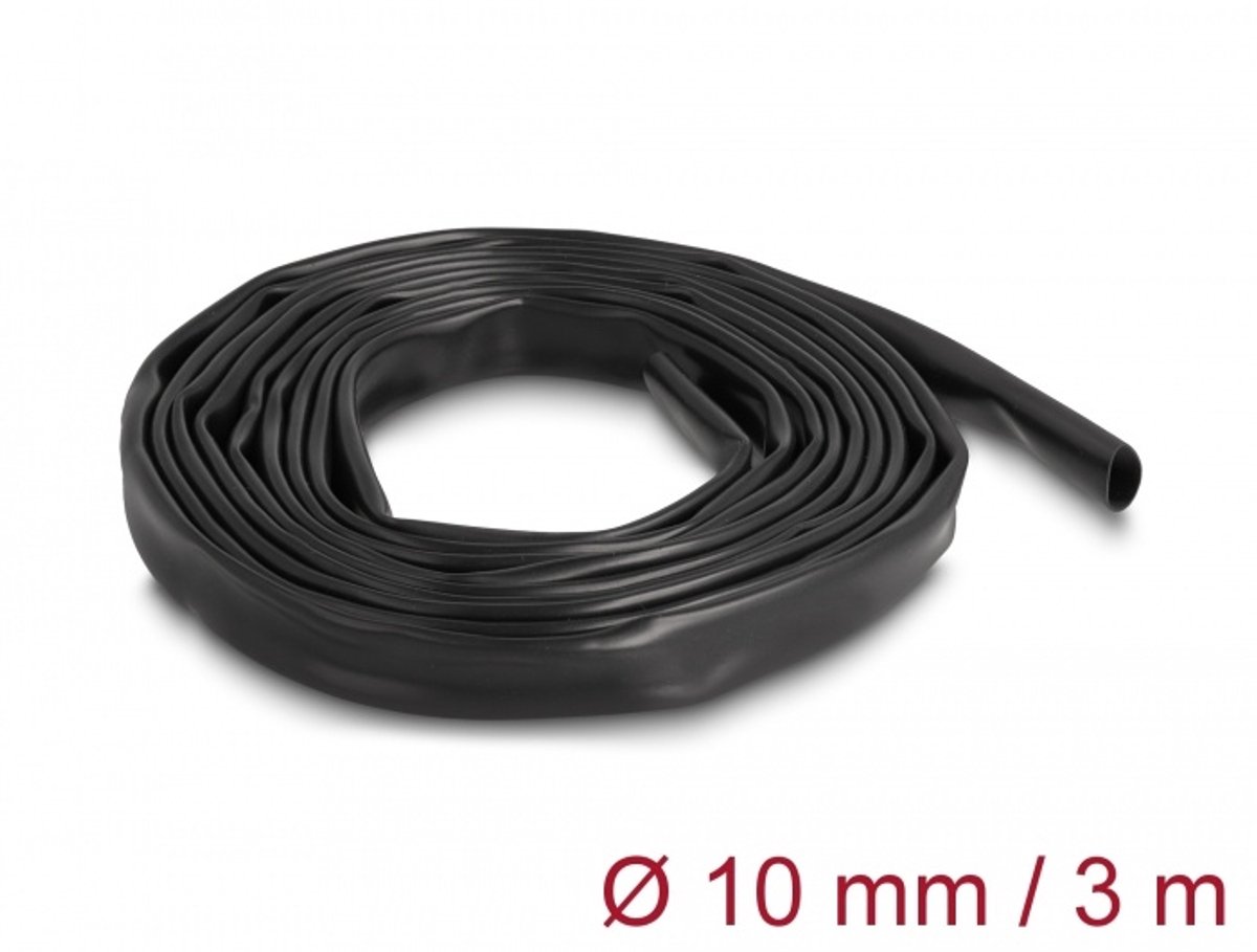 PVC isolerende mouw 3 m x 10 mm zwart