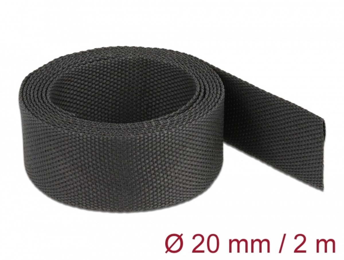 Stof warmte krimpbuis 2 m x 20 mm krimpverhouding 2: 1 zwart