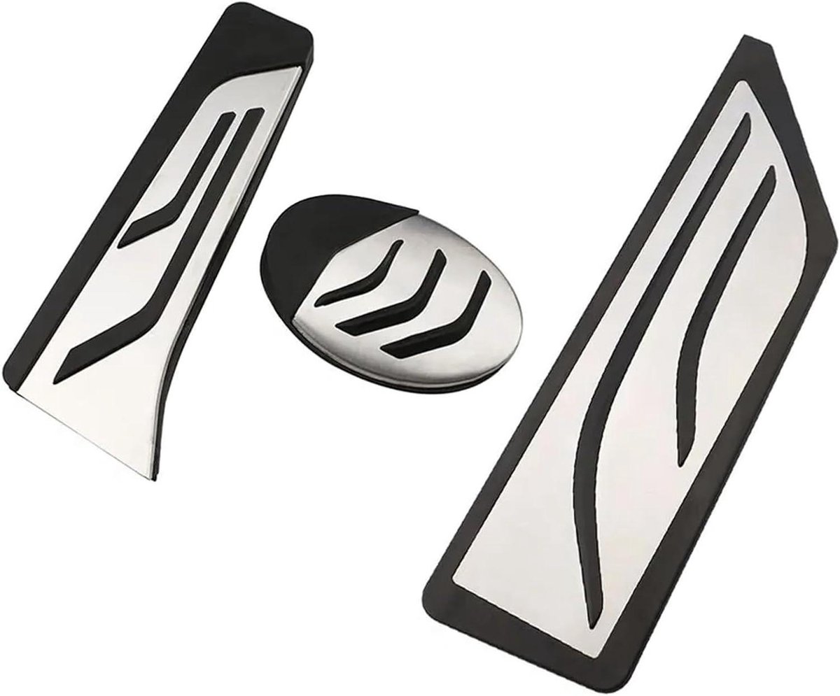 Pedaalhoezen Set - Auto Accessoires - Verbeterde Grip - Antislip Oppervlak - 3 Delig - Zilver