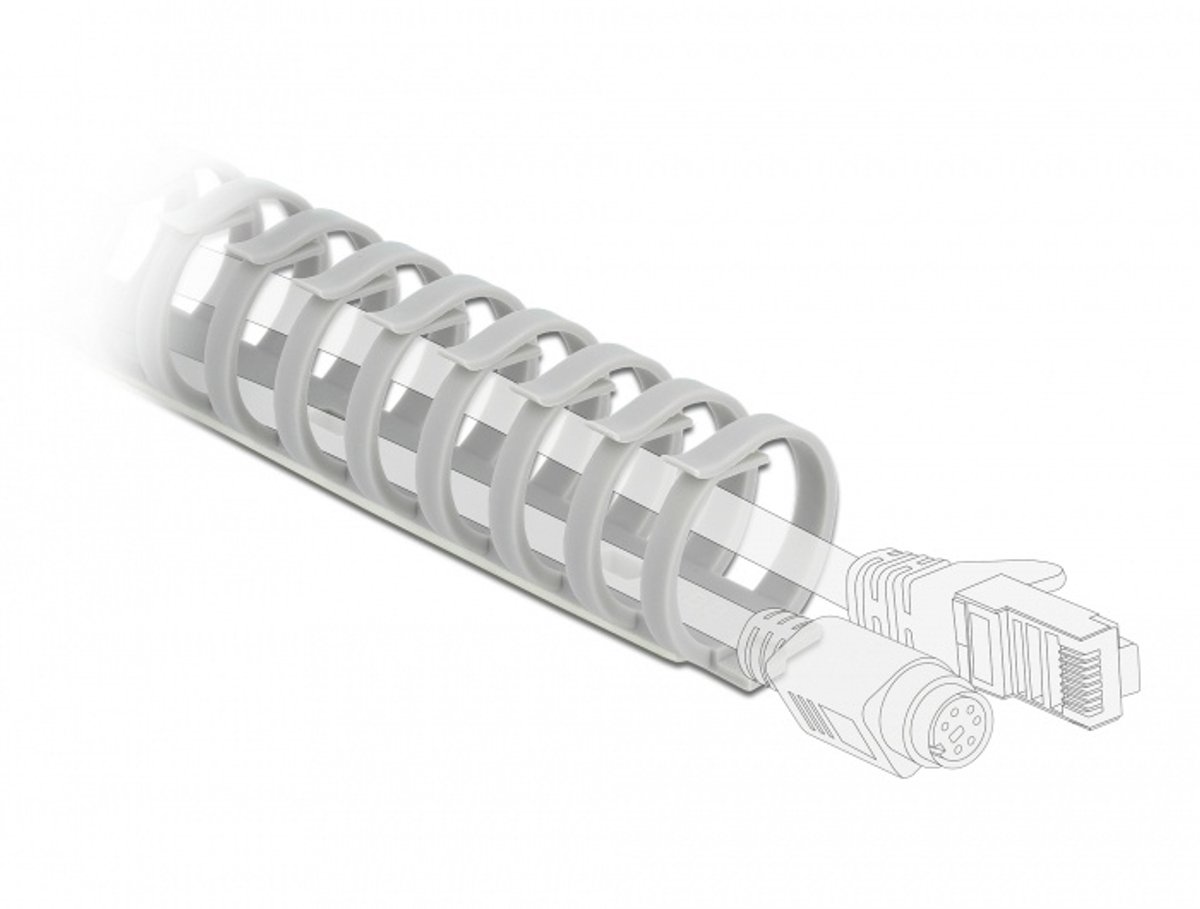 Delock Cable Duct flexible self-adhesive screwable 35 x 30 mm - length 50 cm grey