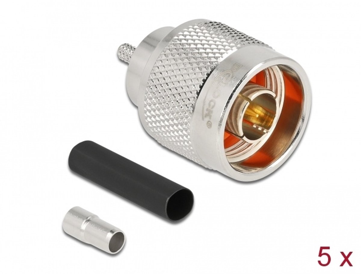 N plug voor het krimpen van RG-174 / RG-316 met bijpassende krimpbuis