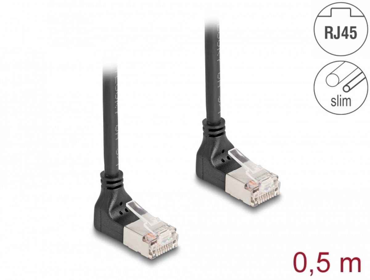 DeLOCK 80280 netwerkkabel Zwart 0,5 m Cat6a S/FTP (S-STP)