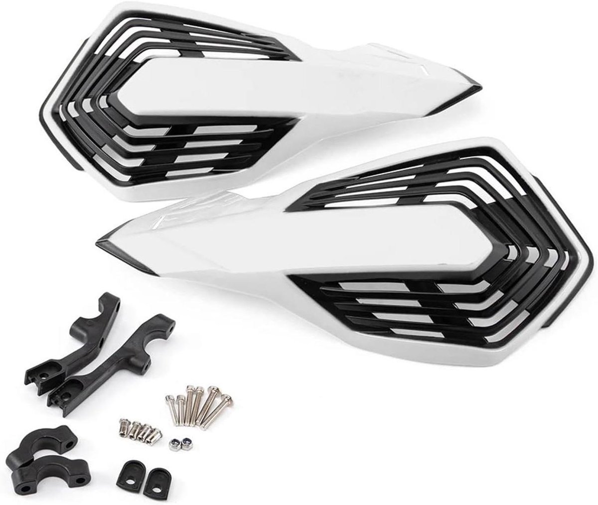 Motorfiets Handkappen - Stuurbescherming Set - Bescherming Motor - Zwaar Gegoten Plastic - 1 Paar - Wit