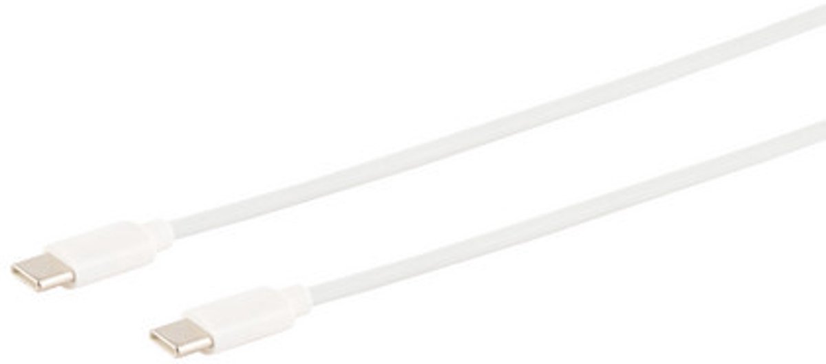 USB Lade-Sync Kabel, USB C Stecker auf USB-C Stecker, 2.0, ABS, weiß, 2,0m