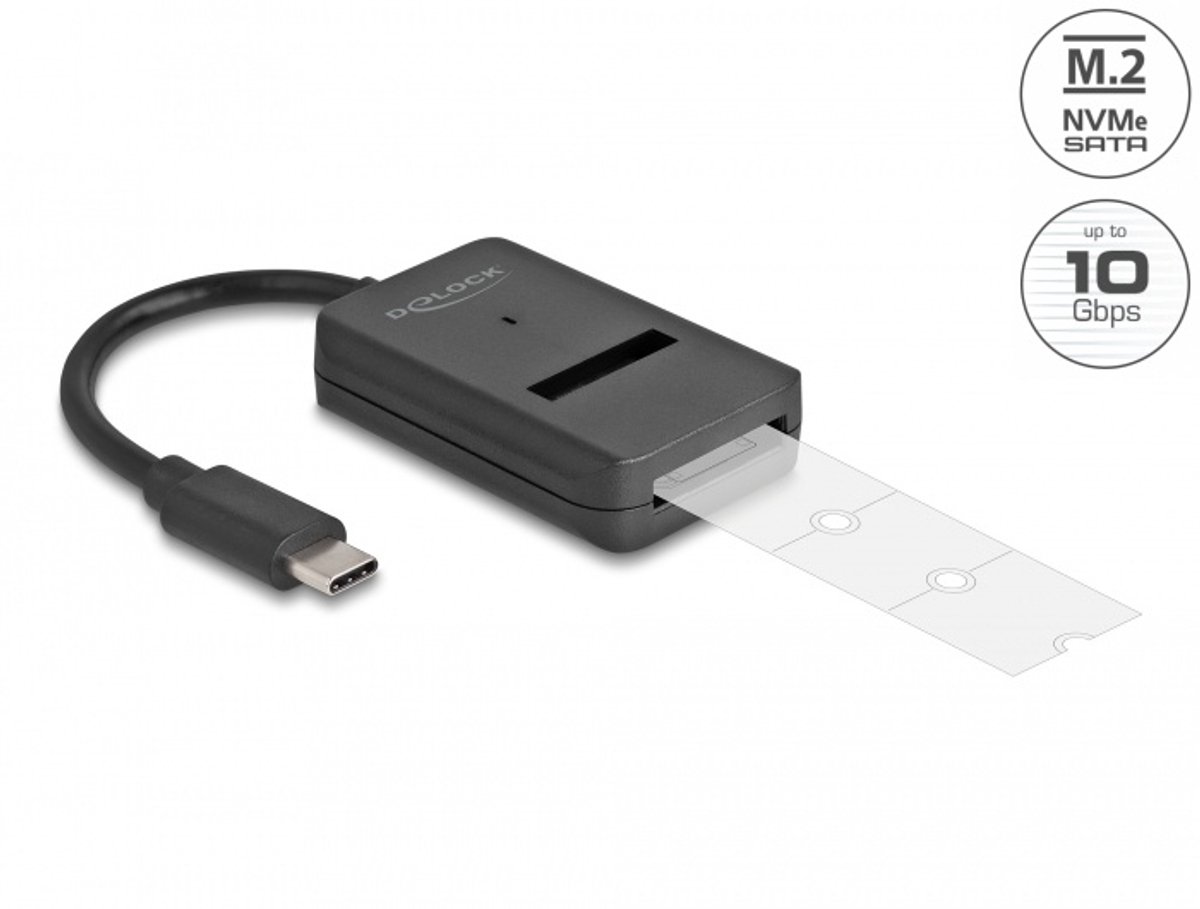 Combo Converter voor M.2 NVME PCIE of SATA SSD met USB Type-C 10 Gbps