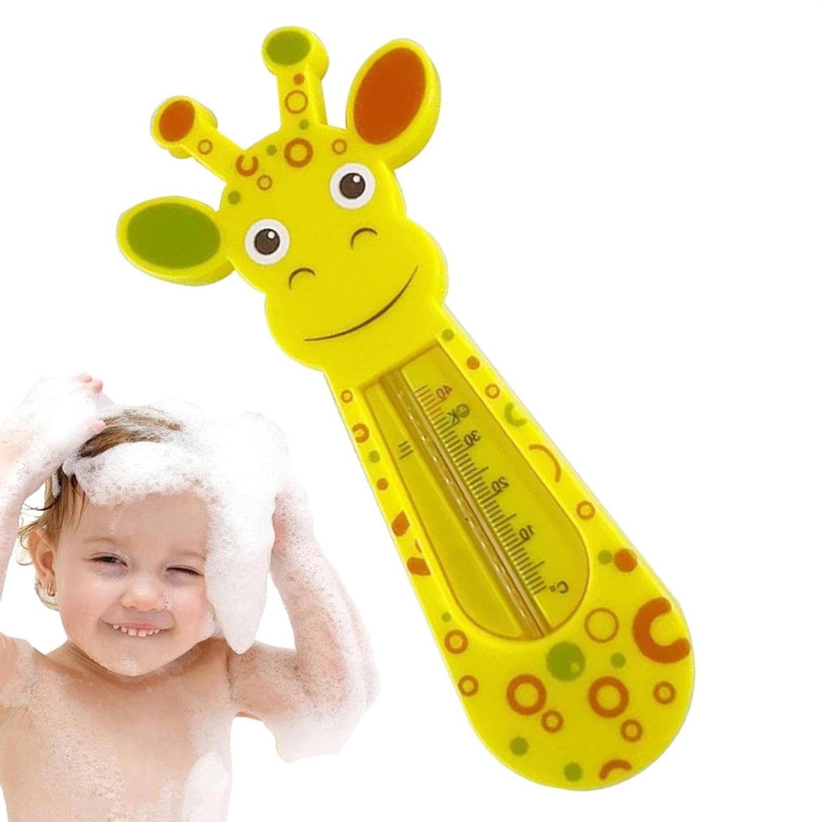 Babybadthermometer Giraf - Water thermometer - Veilig baden - Drijvend speelgoed - 15 cm - A