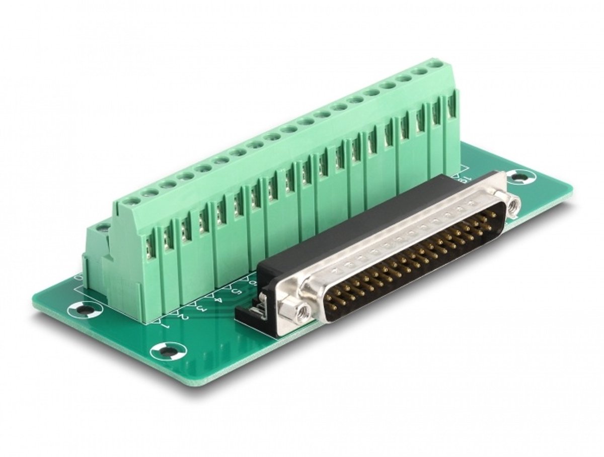 D-Sub 37 Pin mannelijk naar terminalblok voor DIN-rail