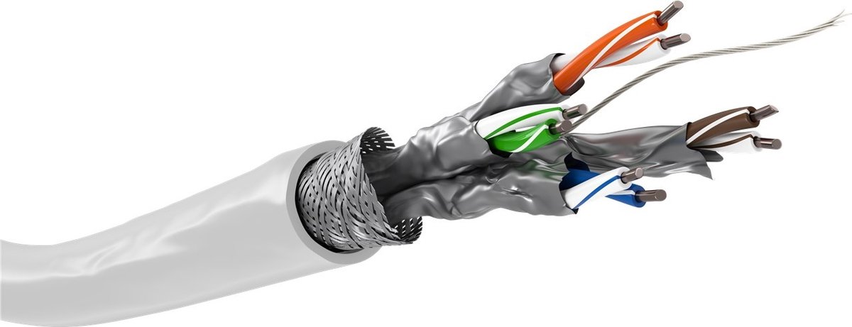 S/FTP CAT6 Gigabit Netwerkkabel - CCA - 23AWG - Stug - 100 meter - Wit