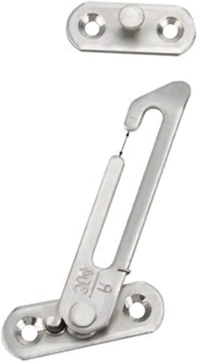 Verstelbare raamhaken - Raambegrenzer - Veiligheid verhogen - Instelbare openingshoek - 4 stuks - Zilver
