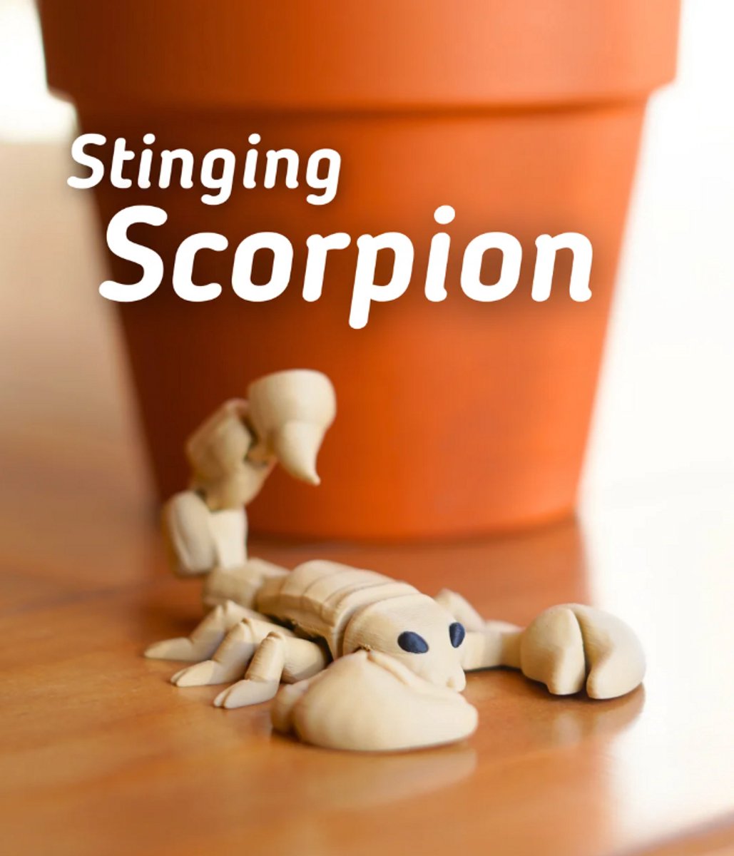 Schorpioen 3D Print - Vera's Arts & Dice | Stinging Scorpion 3D Print - Insecten - Speelgoed - Verzamelobject - Schorpioenen Figuur - Zwart Ivoor Wit
