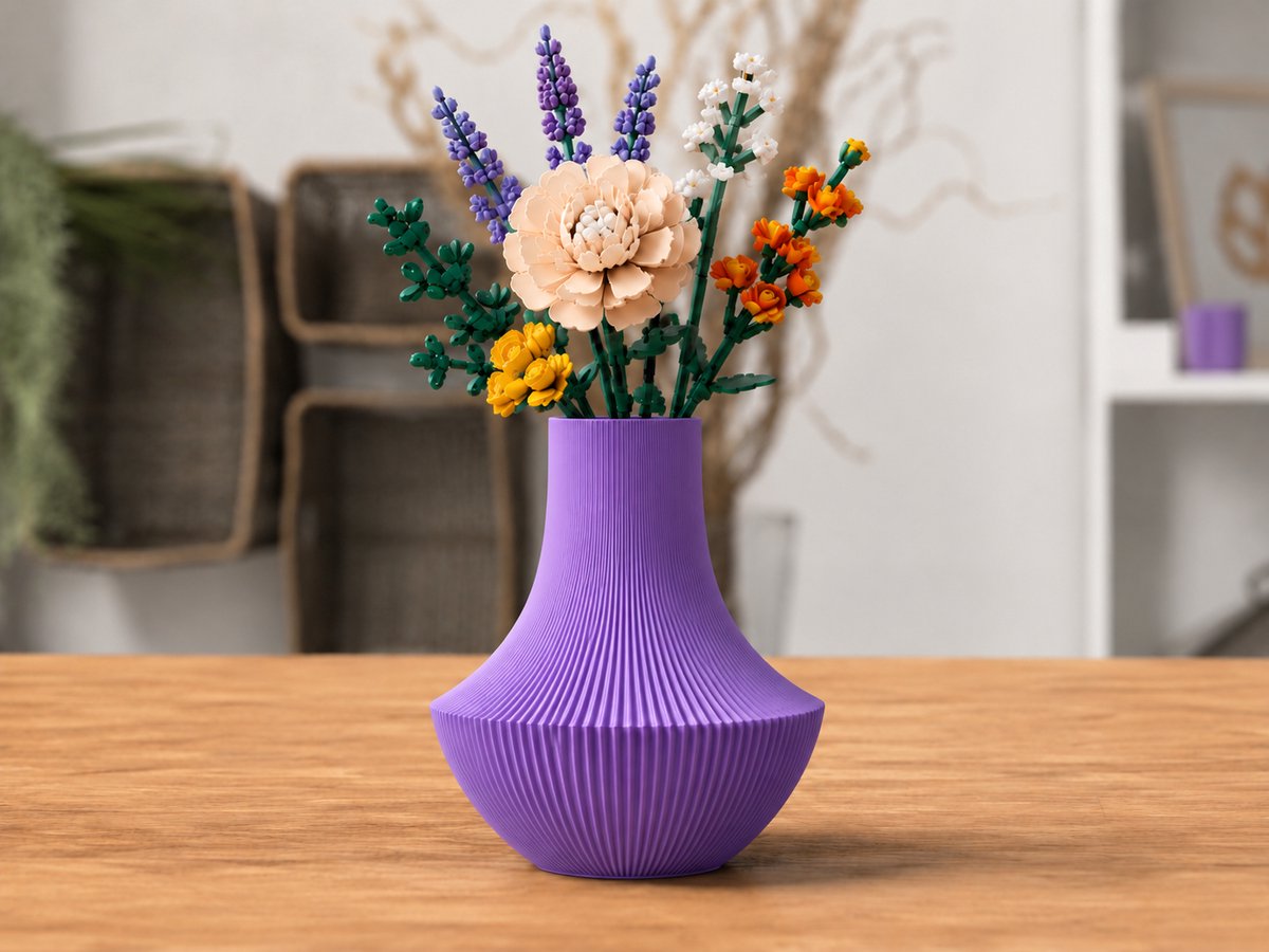Skushy Vaas Violet Paars - Geschikt voor Bouwbloemen - Japandi Designvaas voor Droogbloemen en Kunstbloemen - Sculpturale Decoratieve Vaas - Moderne Woondecoratie