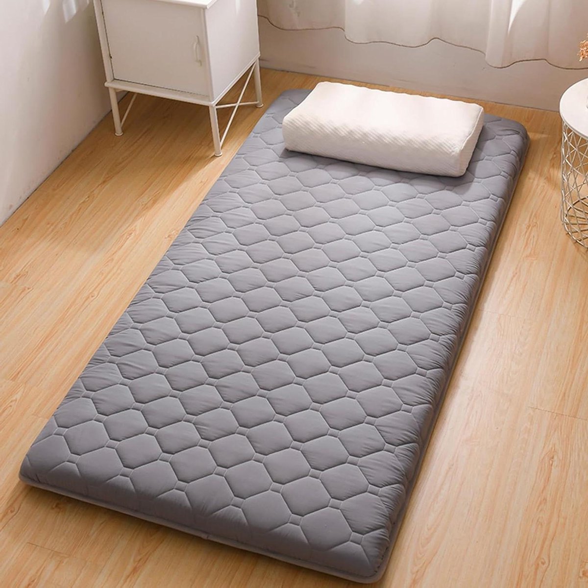 Opvouwbare Matras - Futon Bed - Kamperen Reizen - Lichtgewicht Ontwerp - 200 x 120 cm - Grijs